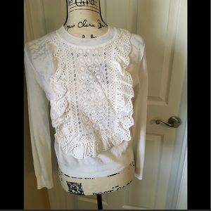 Adorable J Crew white eyelet sweater